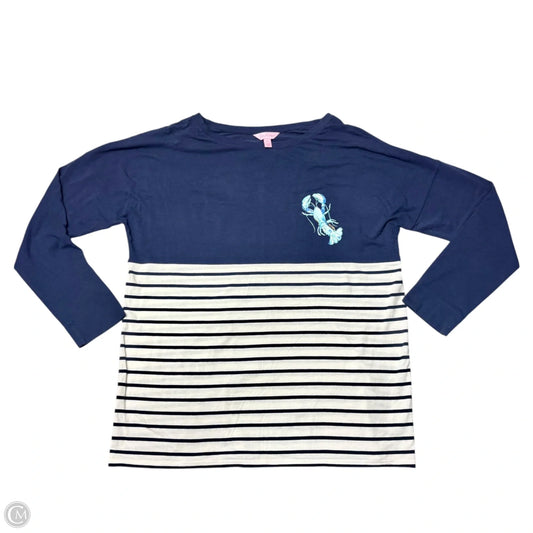 Top Long Sleeve Designer By Lilly Pulitzer In Navy, Size: L