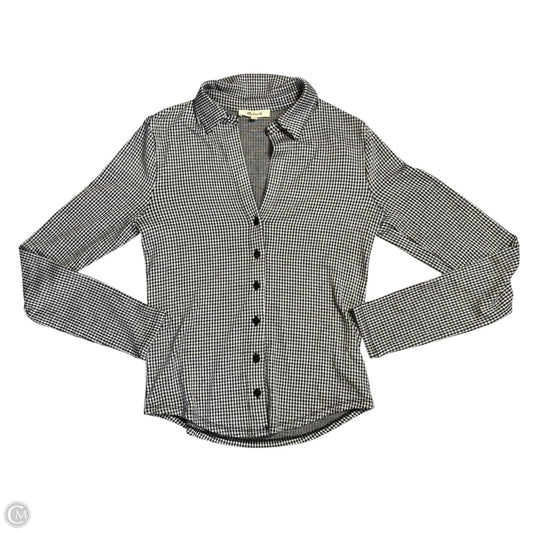 Top Long Sleeve By Madewell In Checkered Pattern, Size: S