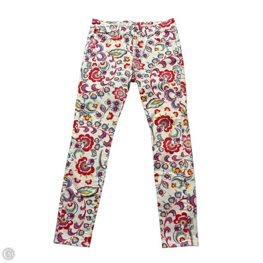 Jeans Skinny By Pilcro In Floral Print, Size: 4
