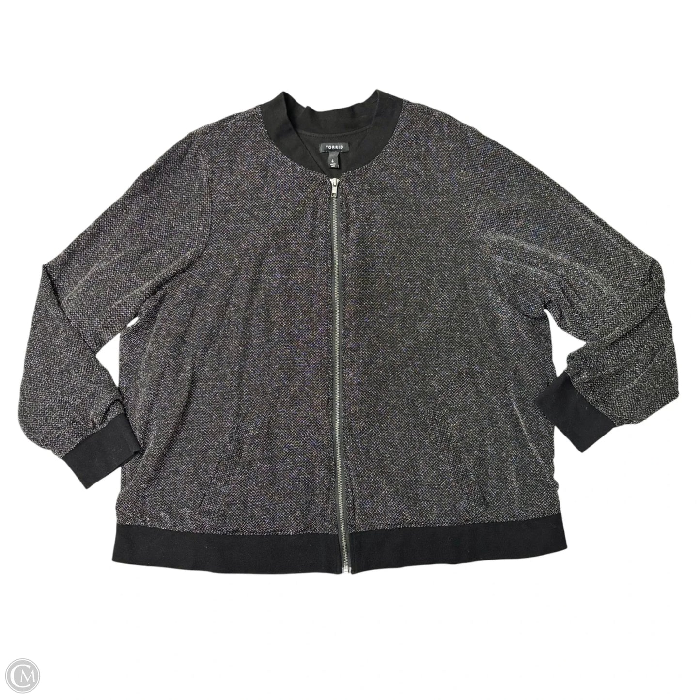 Jacket Other By Torrid In Black & Silver, Size: 4x