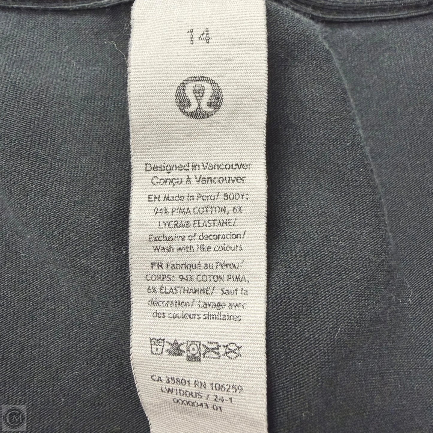 Athletic Tank Top By Lululemon In Black, Size: L