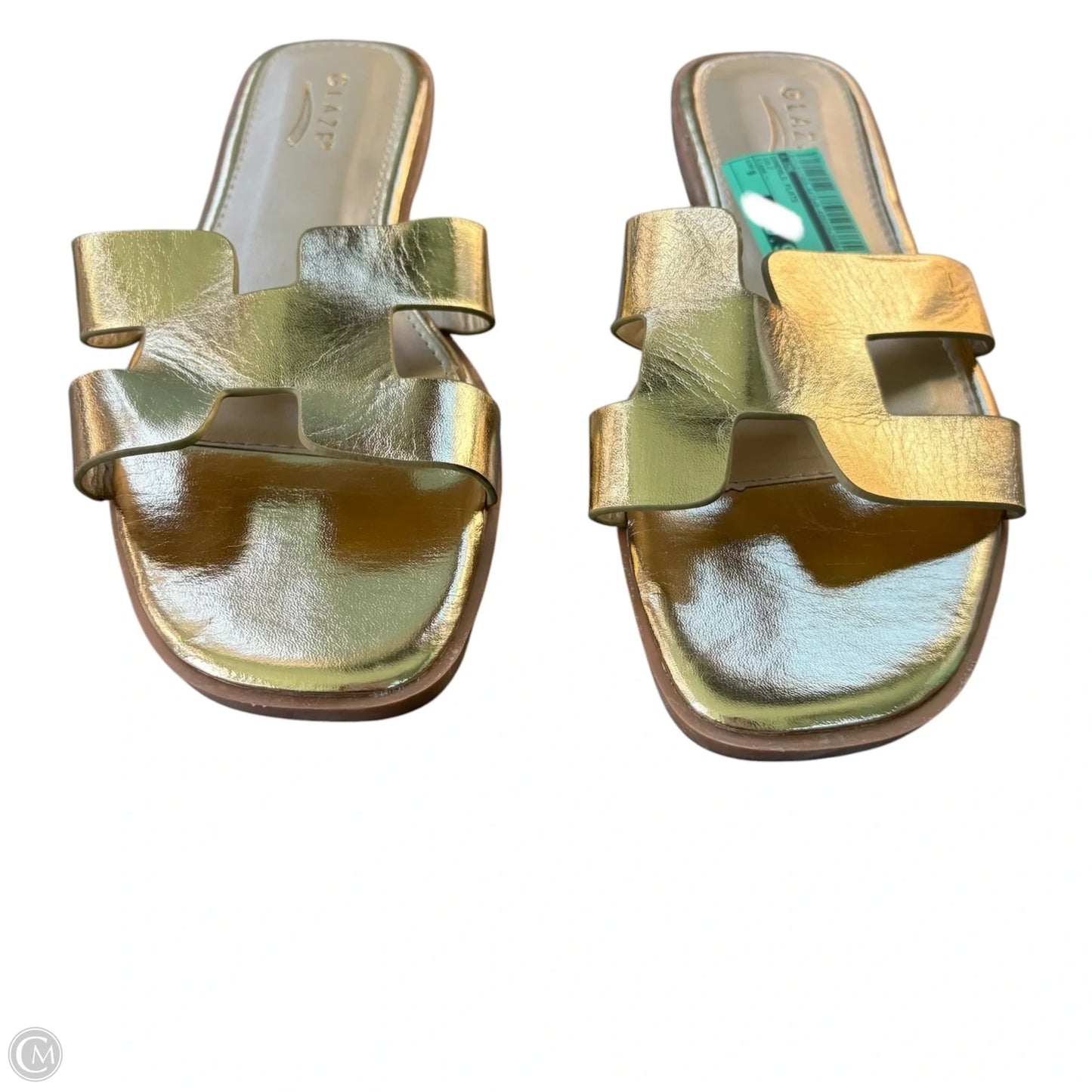Sandals Flats By Glaze In Gold, Size: 9