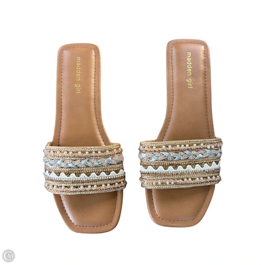 Sandals Flats By Madden Girl In Tan, Size: 9.5