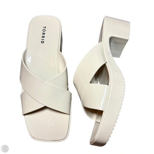 Sandals Heels Block By Torrid In Tan, Size: 10