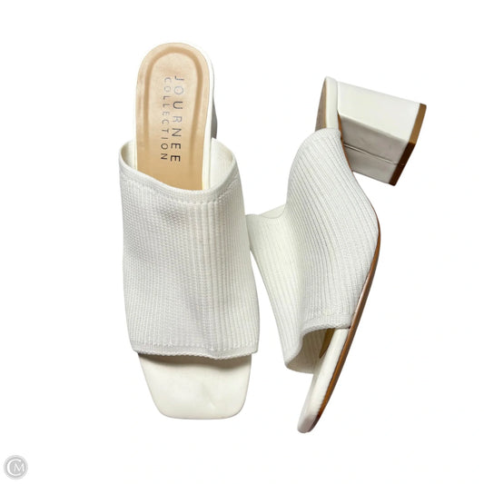 Sandals Heels Block By Journee In White, Size: 9