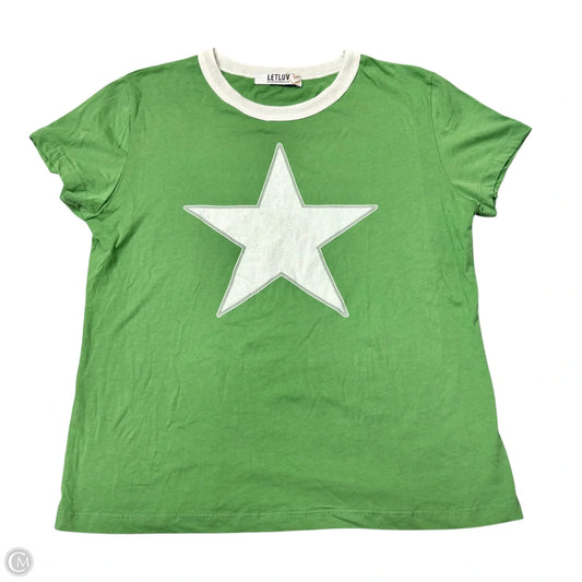 Top Short Sleeve By Anthropologie In Green, Size: L