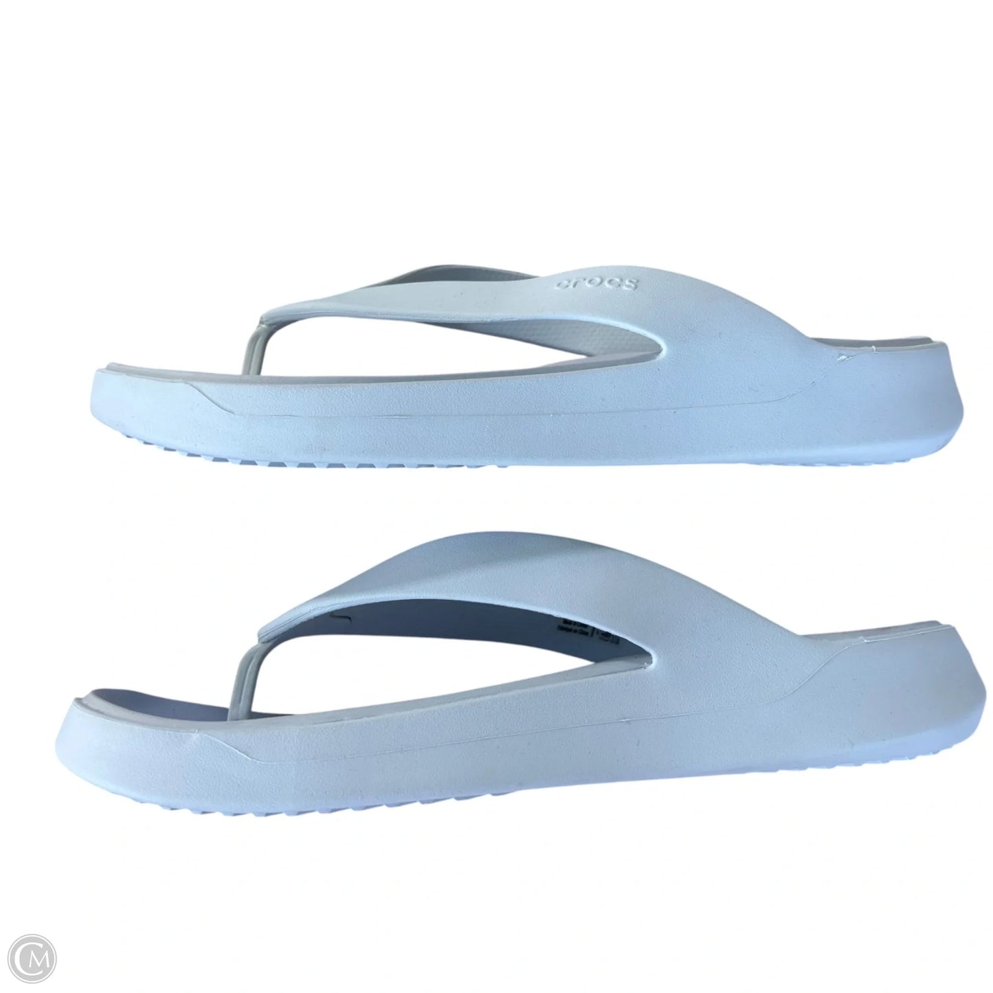 Sandals Flip Flops By Crocs In Blue, Size: 9
