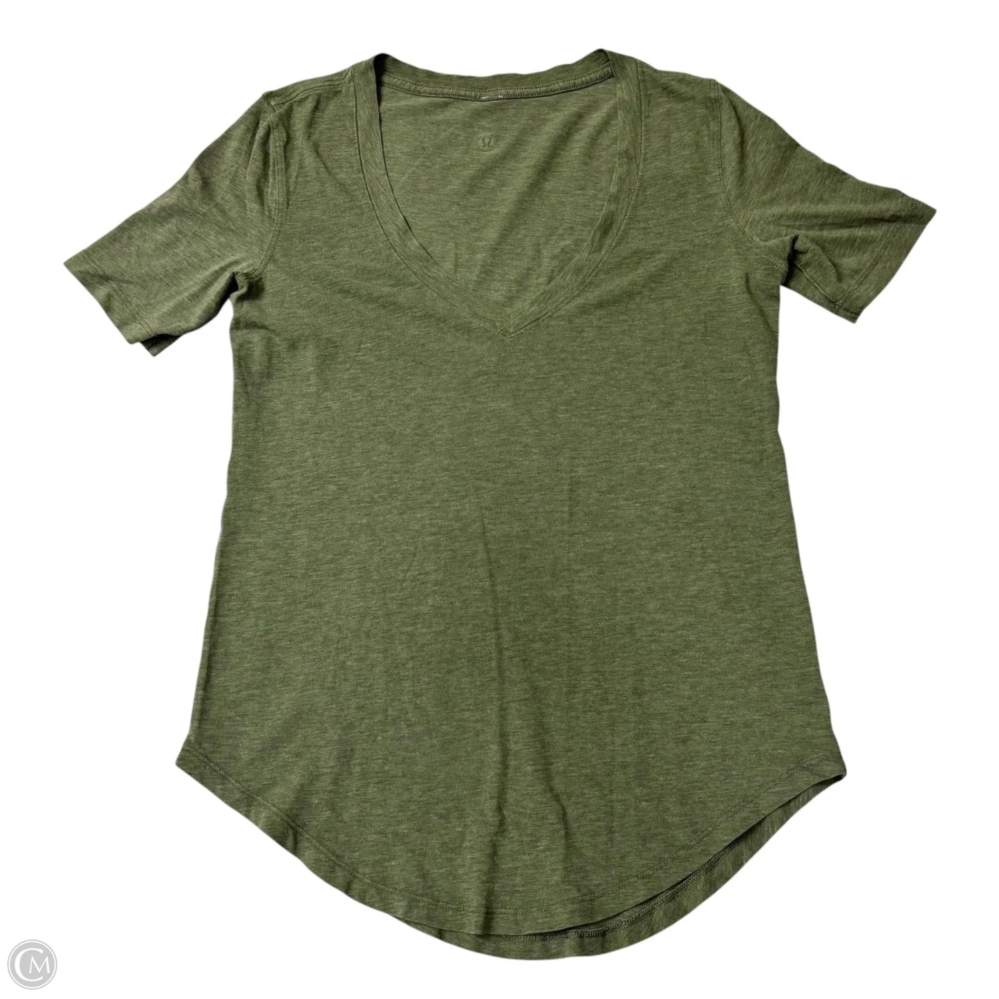 Athletic Top Short Sleeve By Lululemon In Green, Size: S