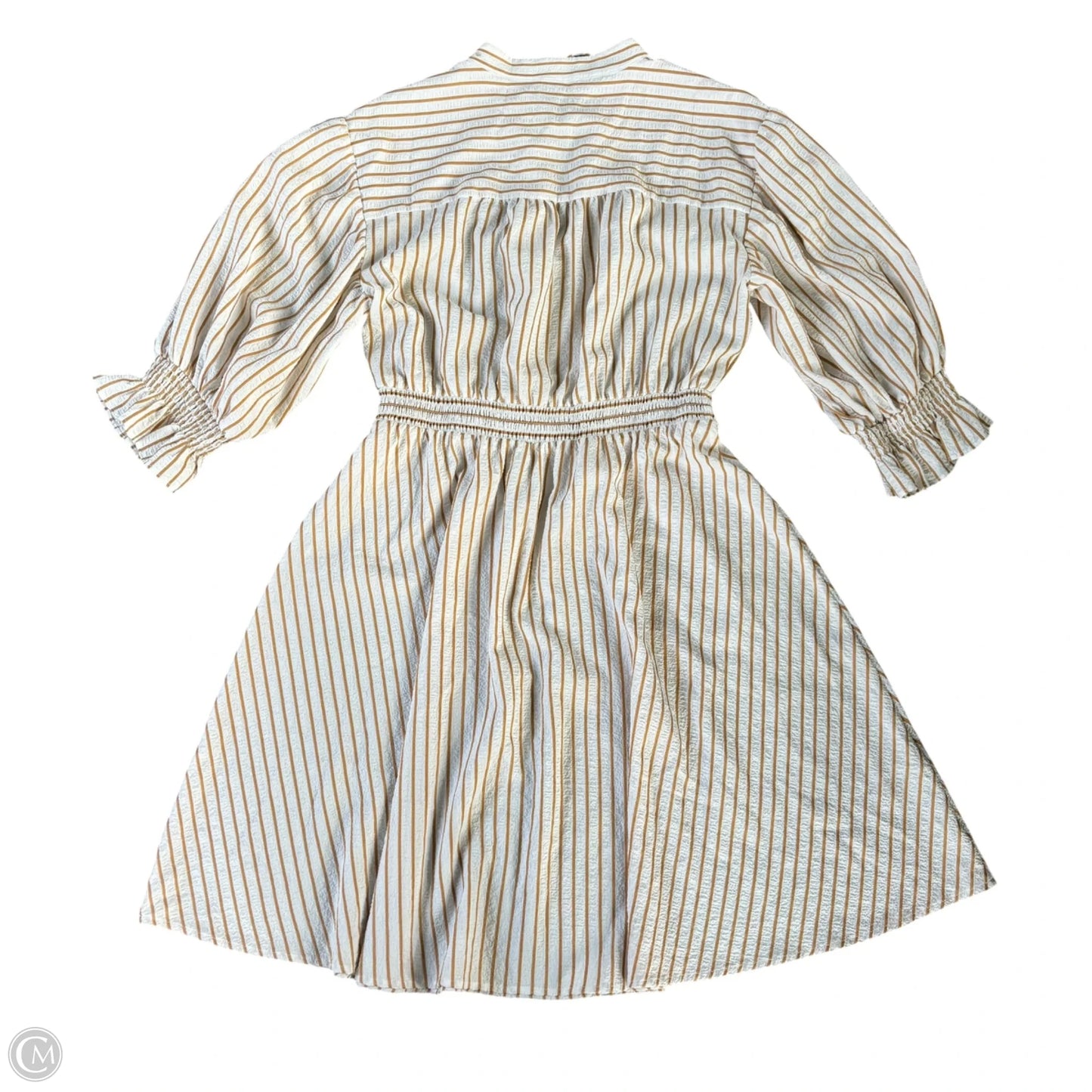 Dress Casual Midi By Calvin Klein In Striped Pattern, Size: L
