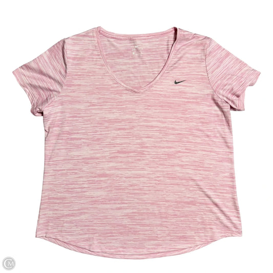 Athletic Top Short Sleeve By Nike Apparel In Pink, Size: Xl