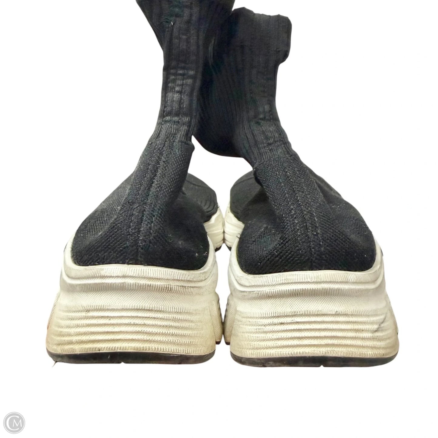Shoes Luxury Designer By Balenciaga In Black & White, Size: 8