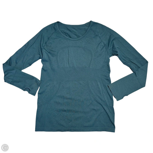 Athletic Top Long Sleeve Crewneck By Lululemon In Teal, Size: L