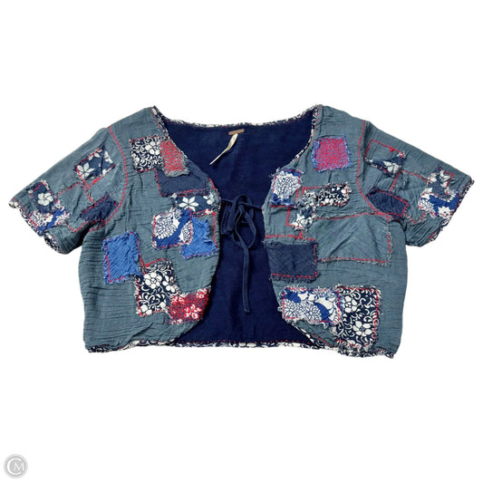 Top Short Sleeve By Free People In Floral Print, Size: M