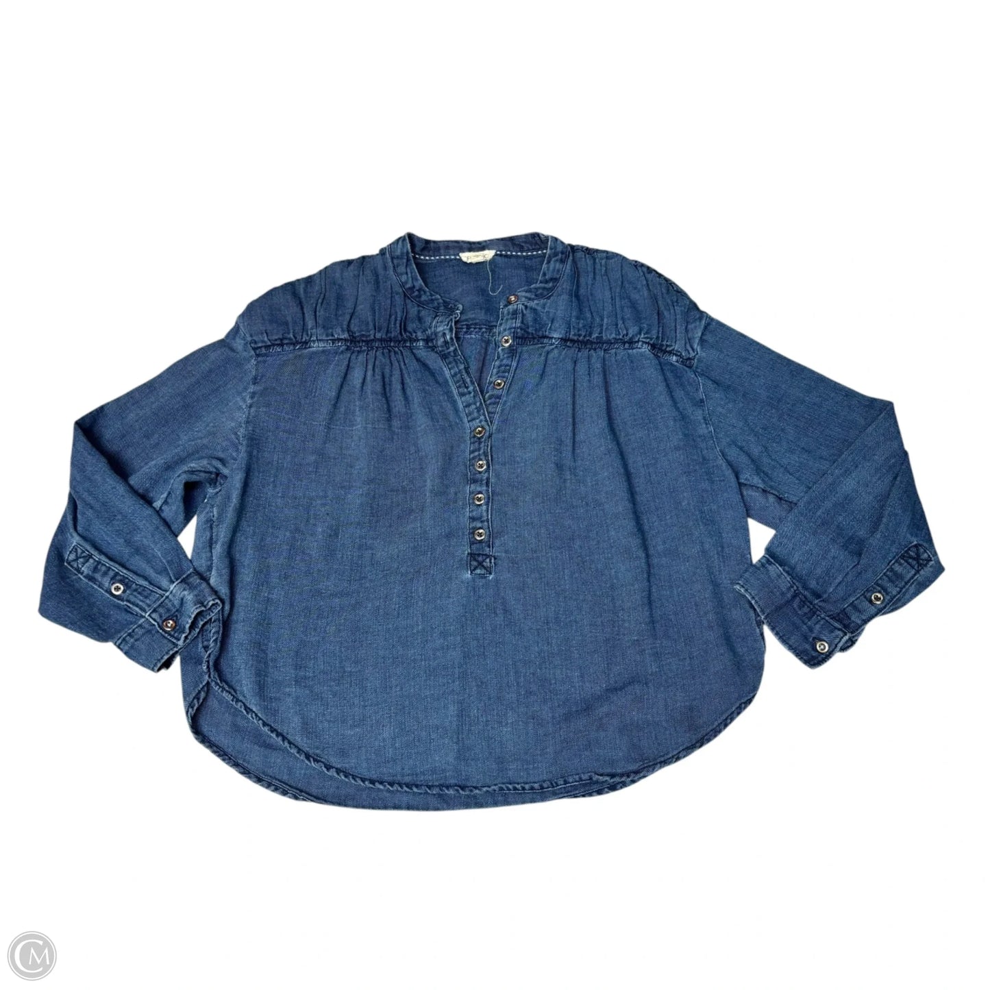 Top Long Sleeve By Pilcro In Blue Denim, Size: Xs