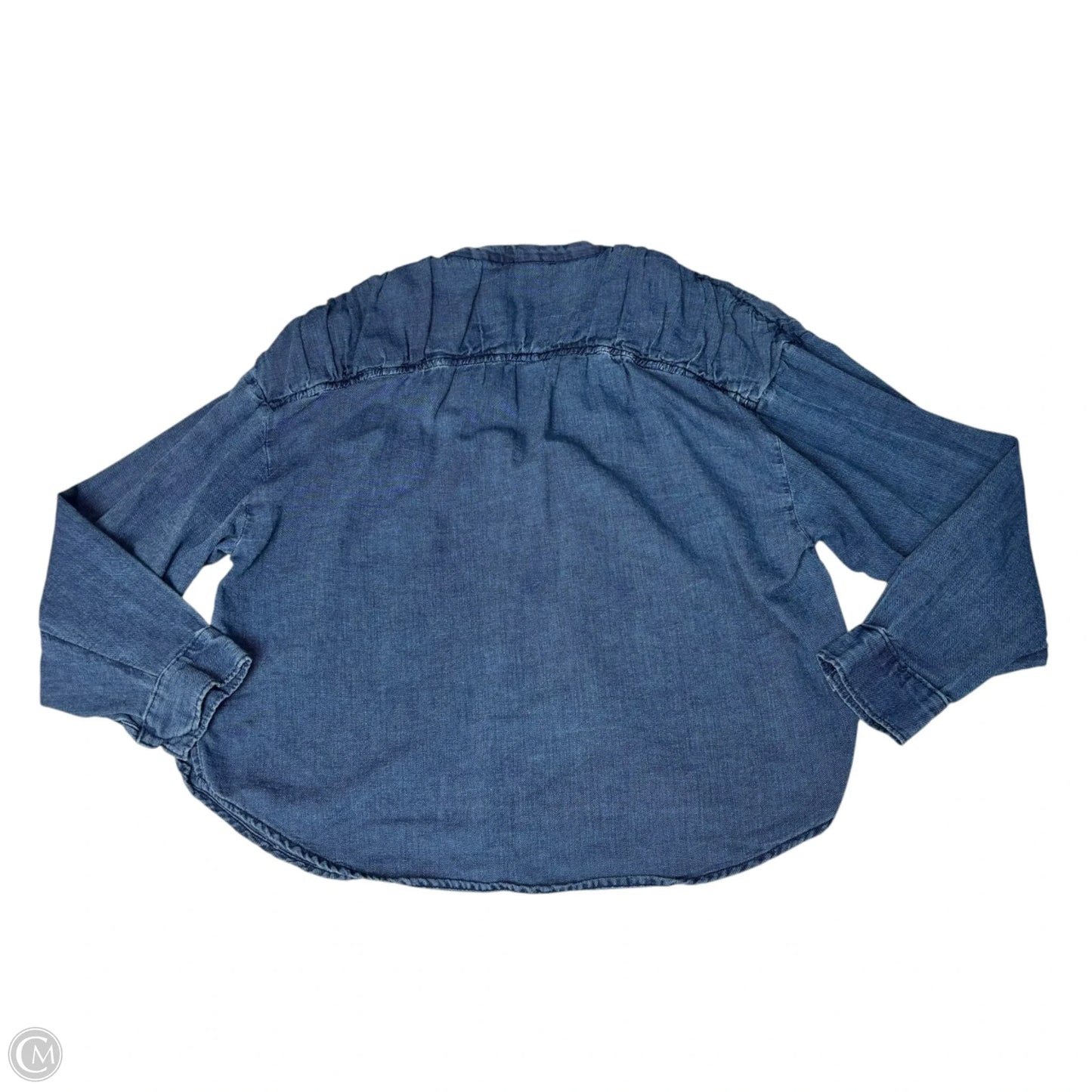 Top Long Sleeve By Pilcro In Blue Denim, Size: Xs
