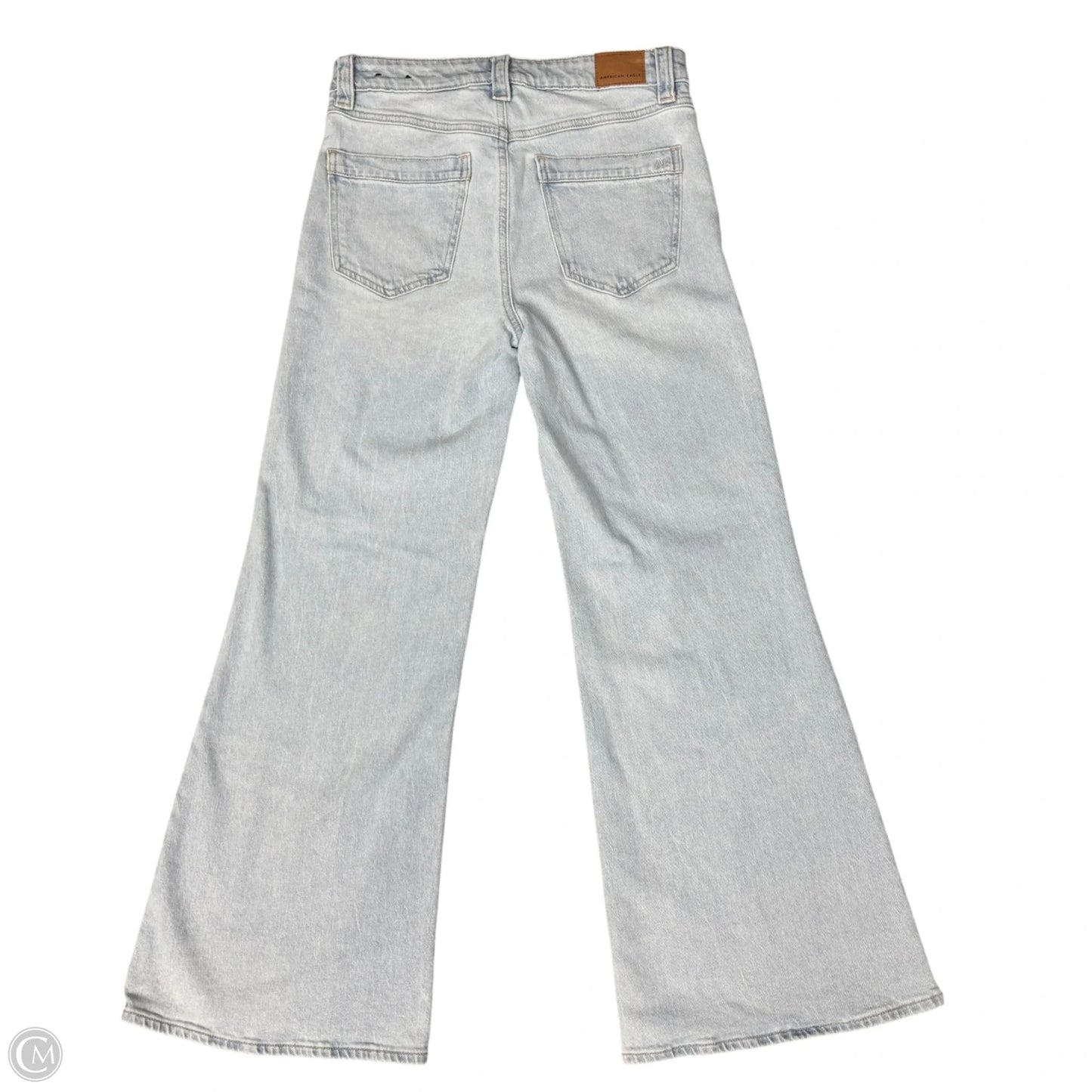 Jeans Wide Leg By American Eagle In Blue Denim, Size: 4