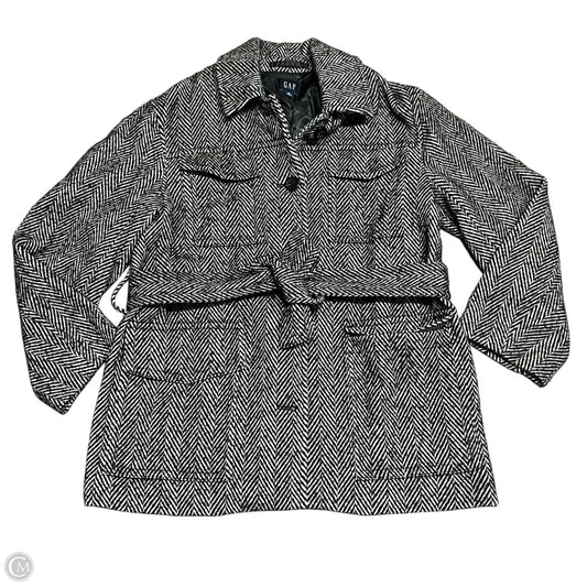 Coat Peacoat By Gap In Black & White, Size: M