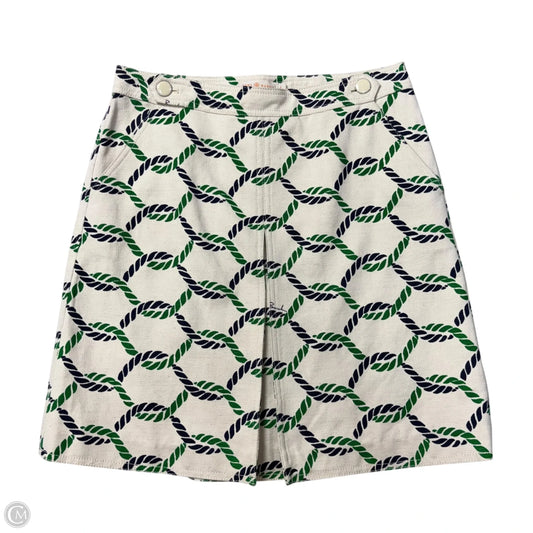 Skirt Designer By Tory Burch In Cream & Green, Size: 6
