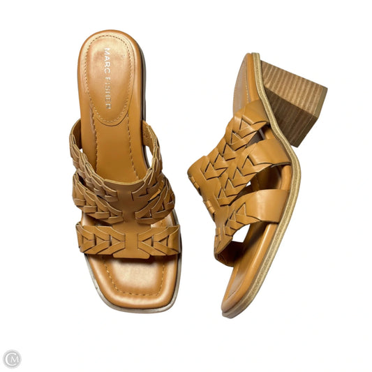 Sandals Heels Block By Marc Fisher In Tan, Size: 8