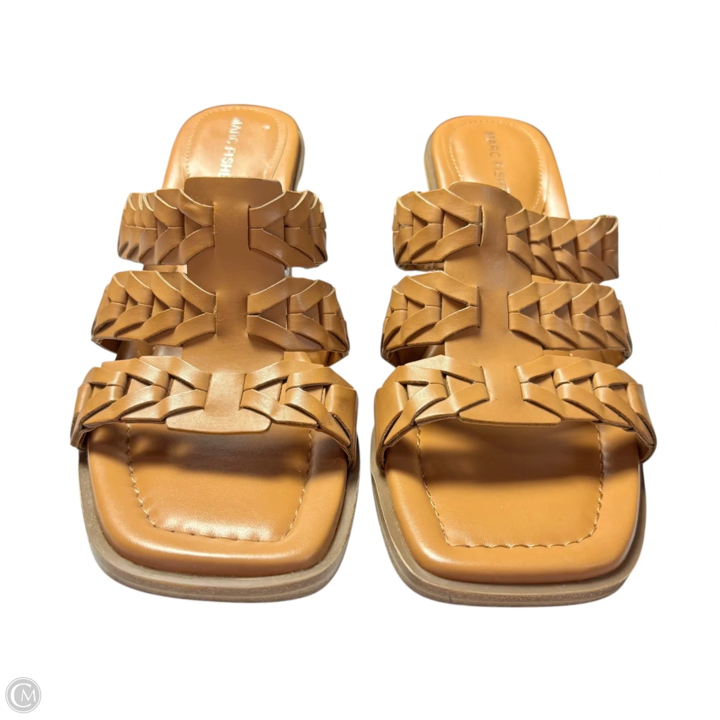 Sandals Heels Block By Marc Fisher In Tan, Size: 8
