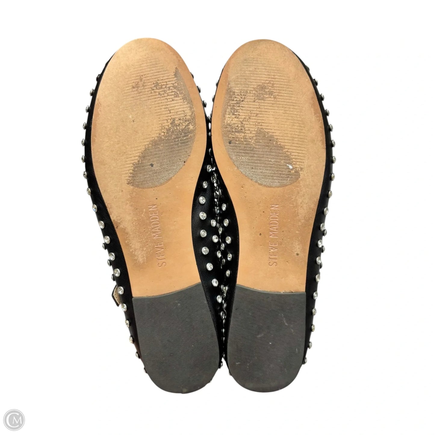 Shoes Flats By Steve Madden In Black & Silver, Size: 8.5