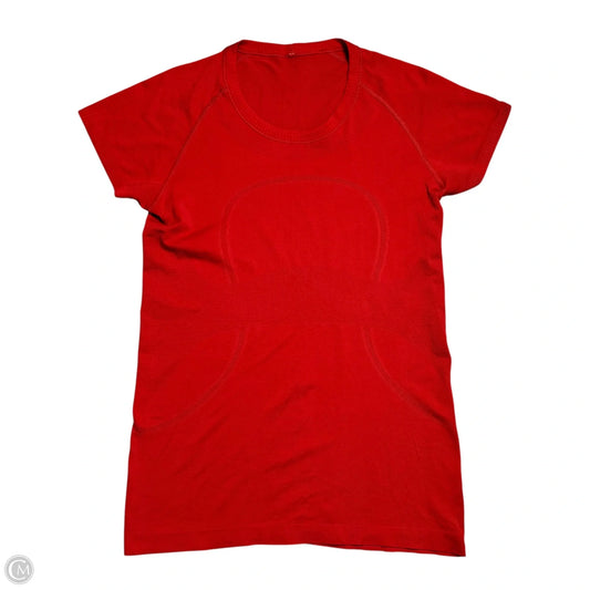 Athletic Top Short Sleeve By Lululemon In Red, Size: M