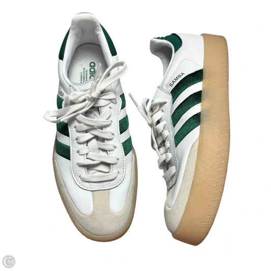 Shoes Sneakers By Adidas In Green & White, Size: 8