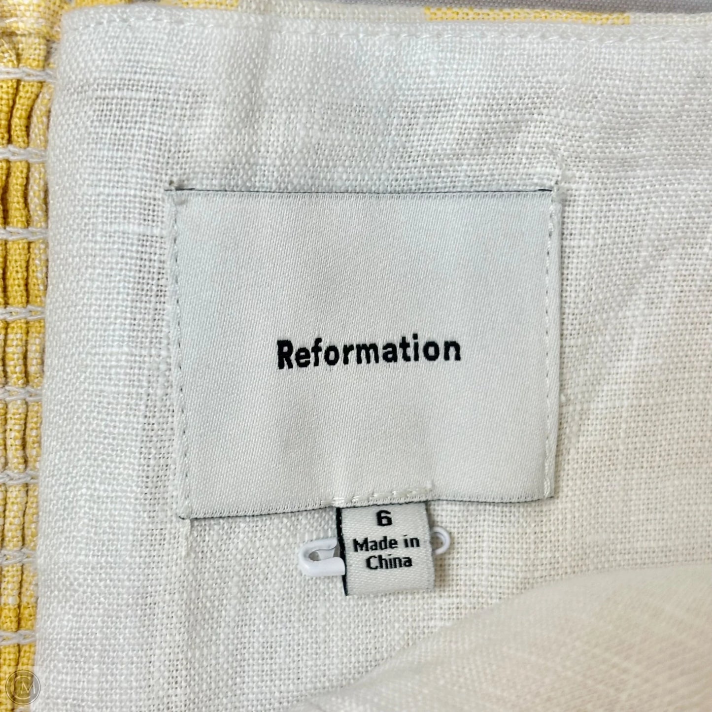 Top Sleeveless By Reformation In Yellow, Size: S