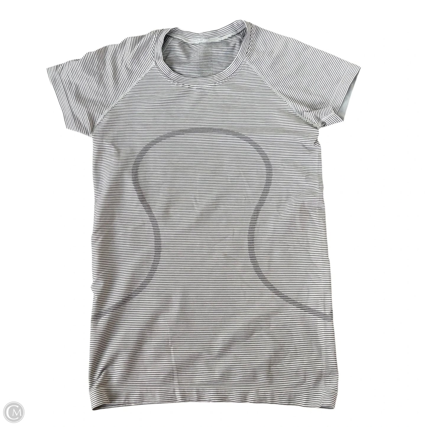 Athletic Top Short Sleeve By Lululemon In Striped Pattern, Size: S