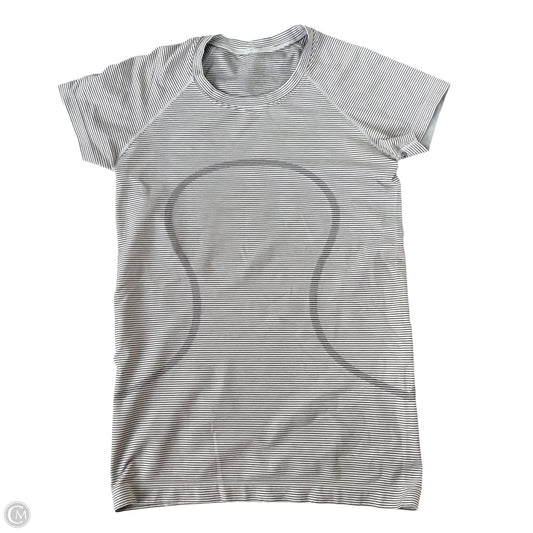 Athletic Top Short Sleeve By Lululemon In Striped Pattern, Size: S