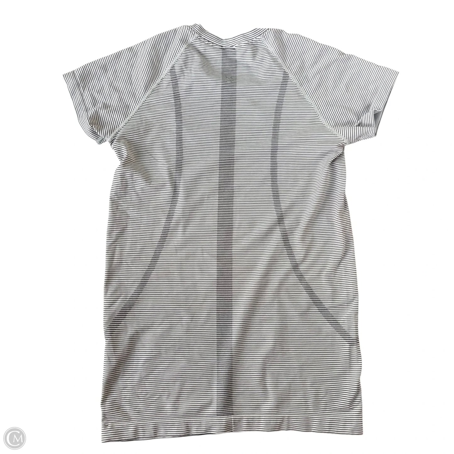 Athletic Top Short Sleeve By Lululemon In Striped Pattern, Size: S