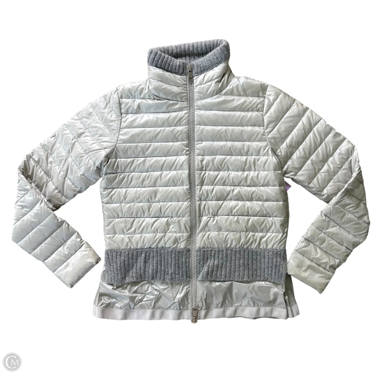 Jacket Puffer & Quilted By Sosken In Grey, Size: S