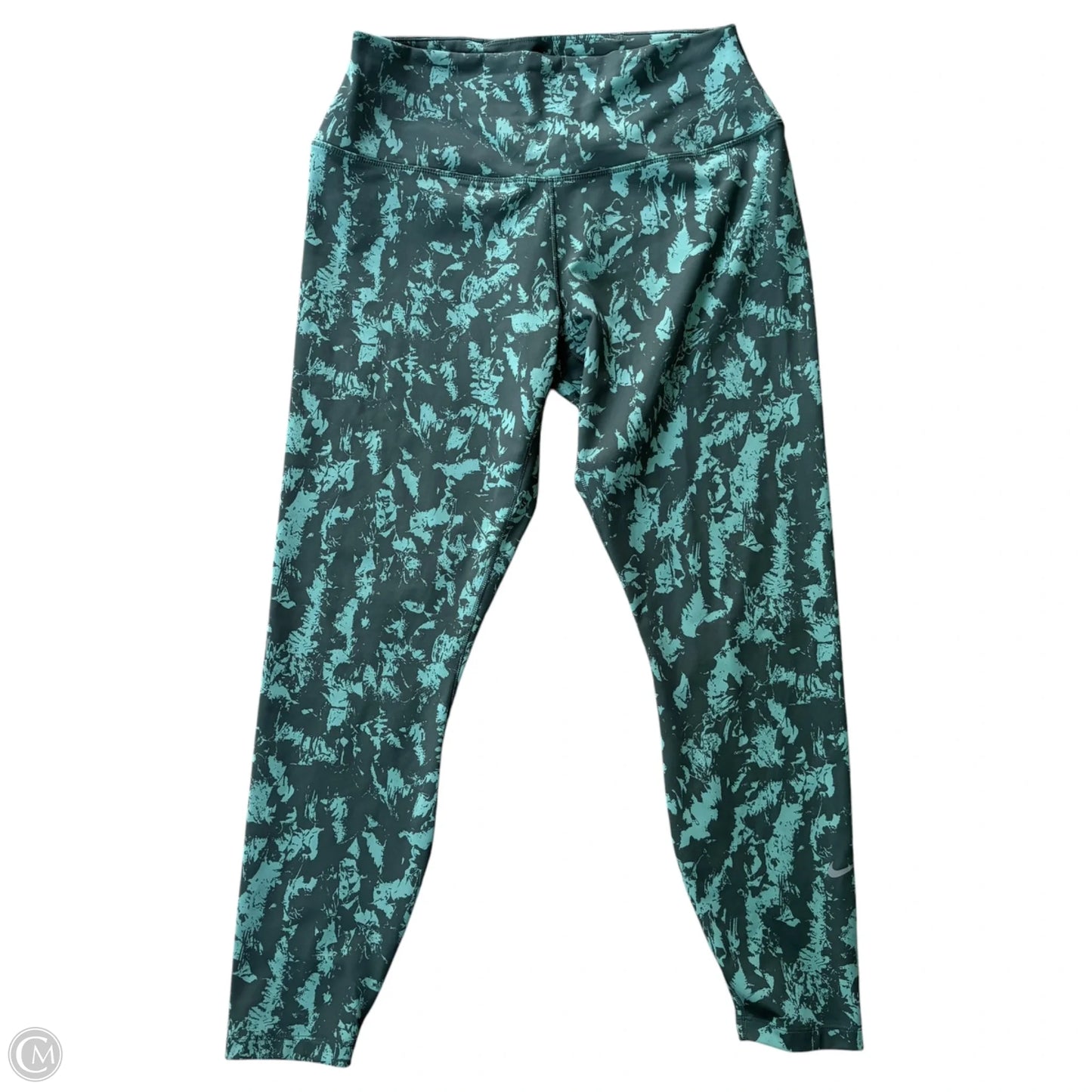 Athletic Leggings By Nike Apparel In Green, Size: L
