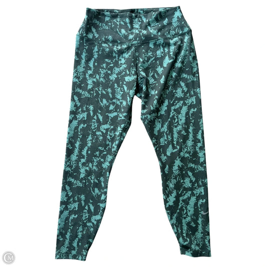 Athletic Leggings By Nike Apparel In Green, Size: L
