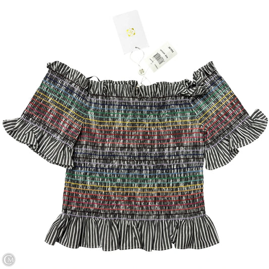 Top Short Sleeve By Wayf In Striped Pattern, Size: M