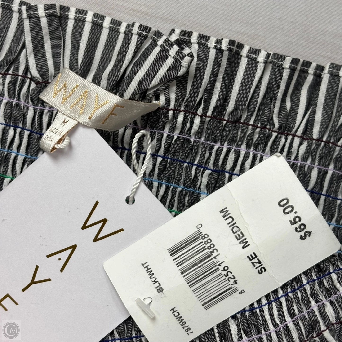 Top Short Sleeve By Wayf In Striped Pattern, Size: M