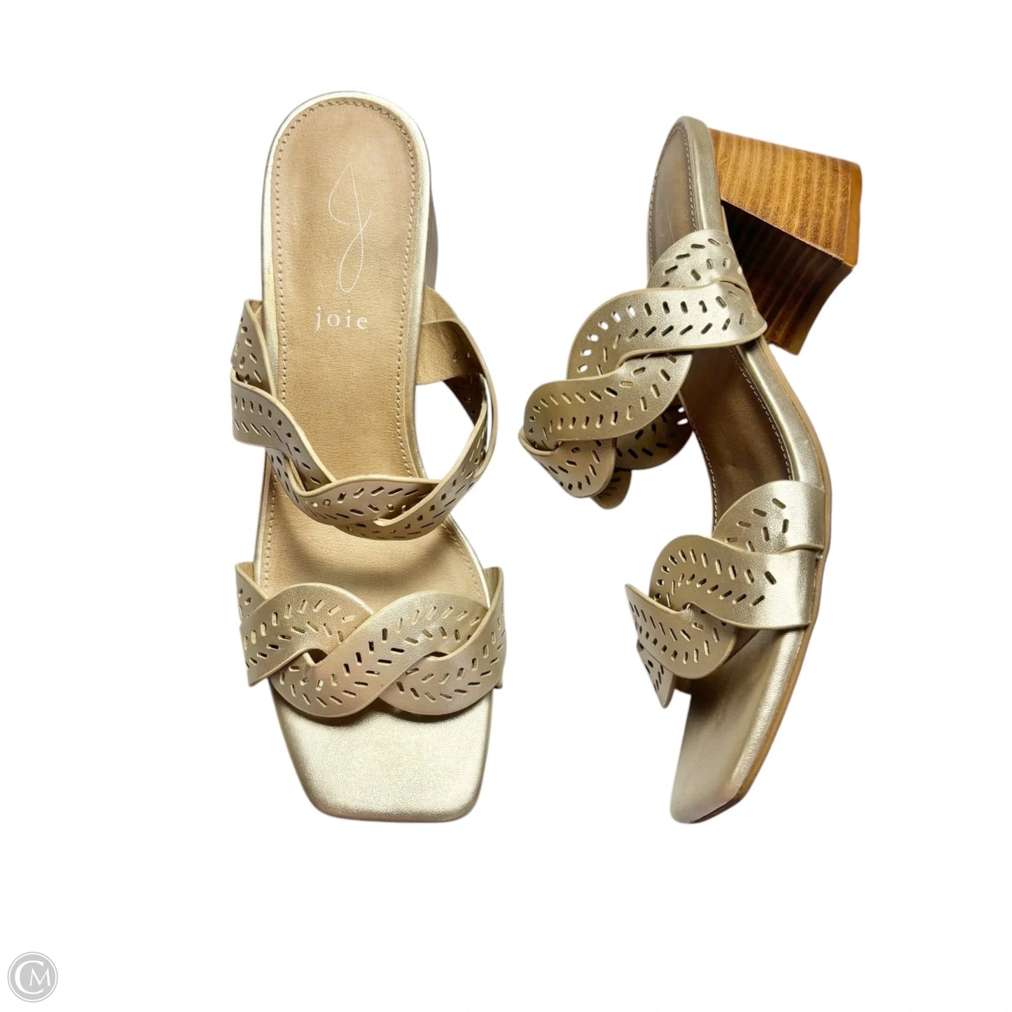 Sandals Heels Block By Joie In Gold, Size: 7.5