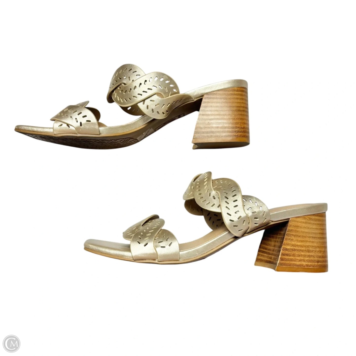 Sandals Heels Block By Joie In Gold, Size: 7.5