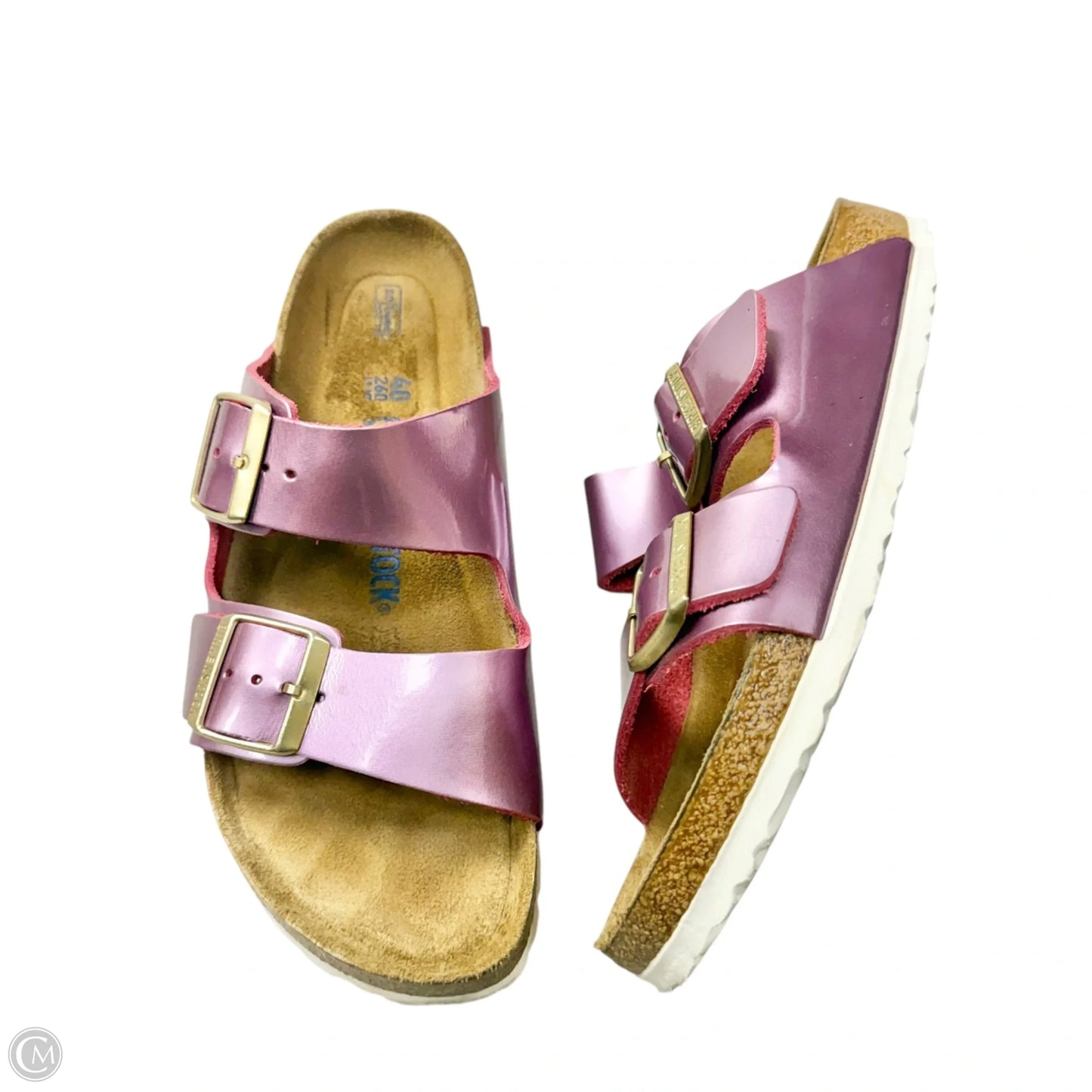 Sandals Flats By Birkenstock In Purple, Size: 9