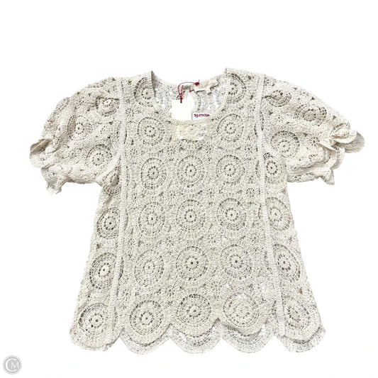 Top Short Sleeve By Solitaire In Cream, Size: M