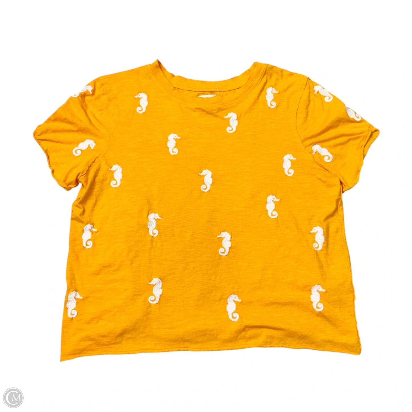Top Short Sleeve By Maeve In Yellow, Size: Osfm