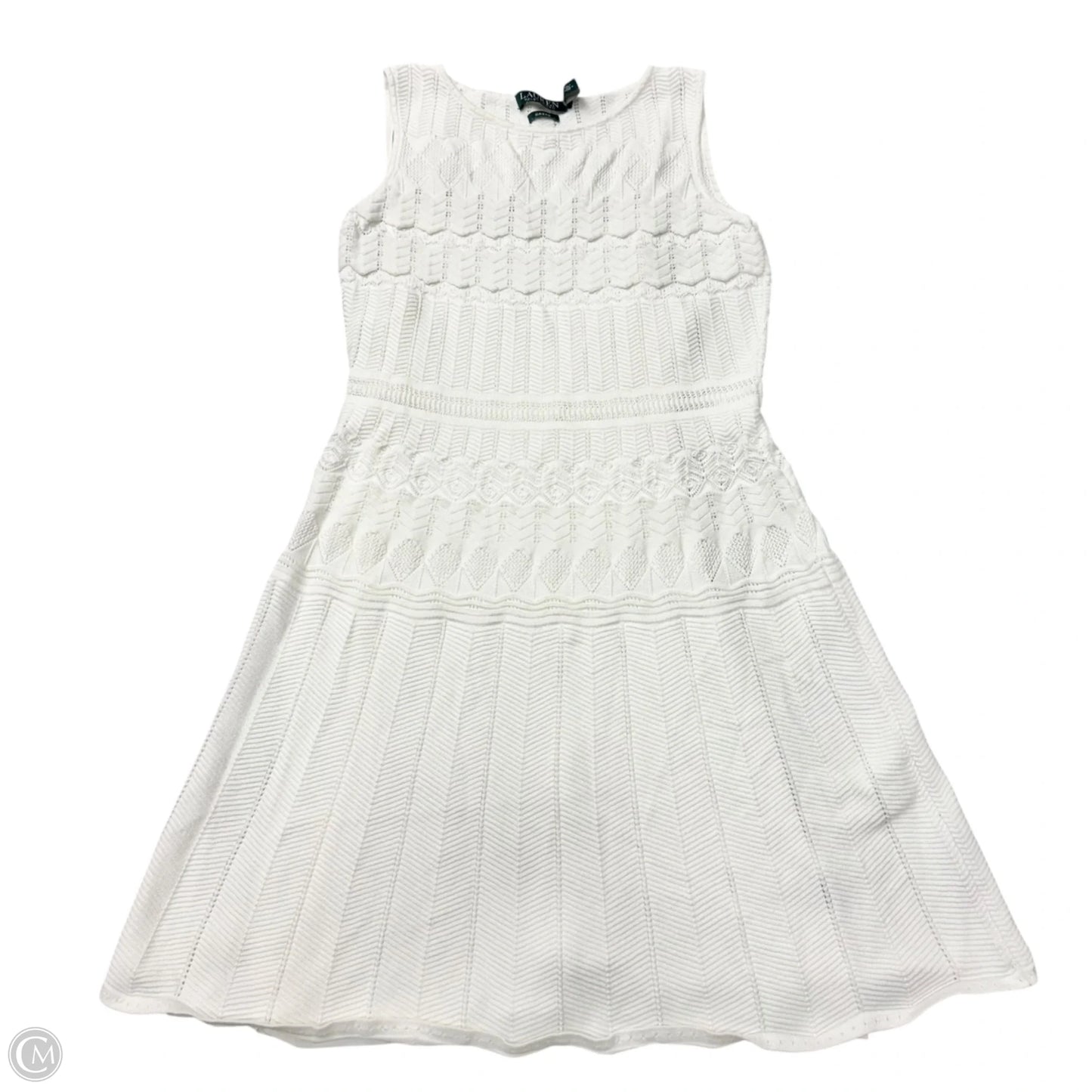 Dress Casual Midi By Lauren By Ralph Lauren In White, Size: M