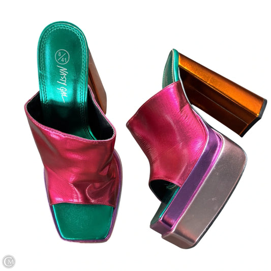 Sandals Heels Block By Nasty Gal In Multi-colored, Size: 8