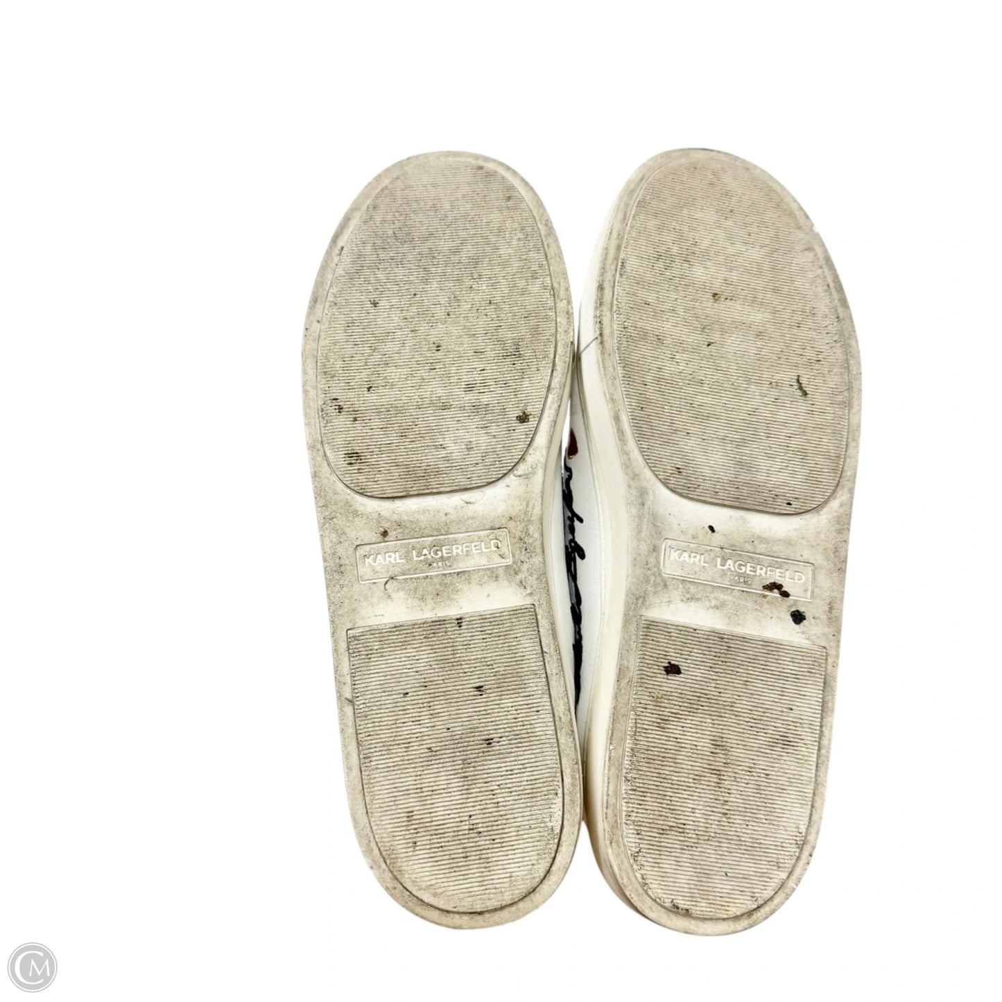 Shoes Designer By Karl Lagerfeld In White, Size: 9