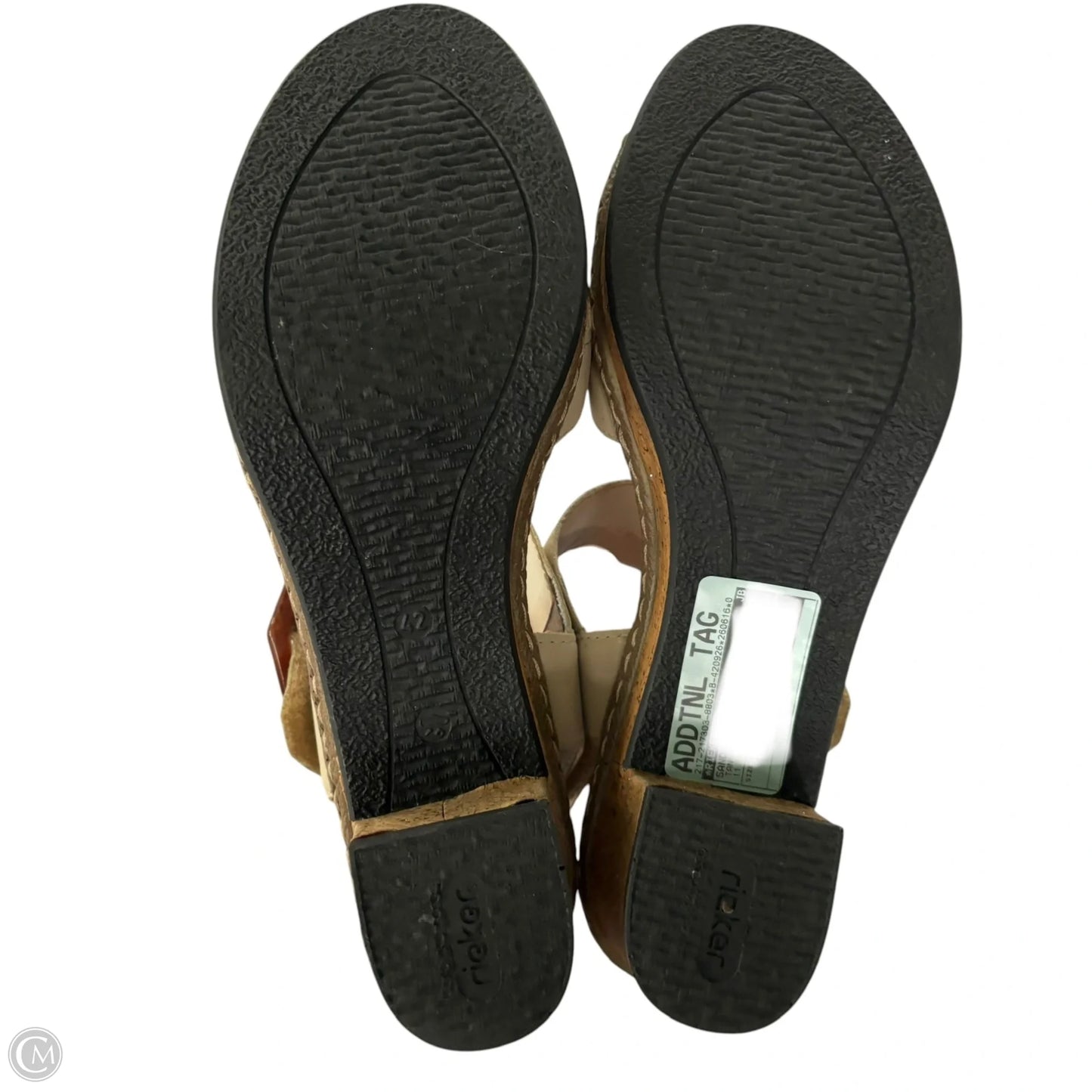Sandals Heels Block By Riekers In Tan, Size: 11.5