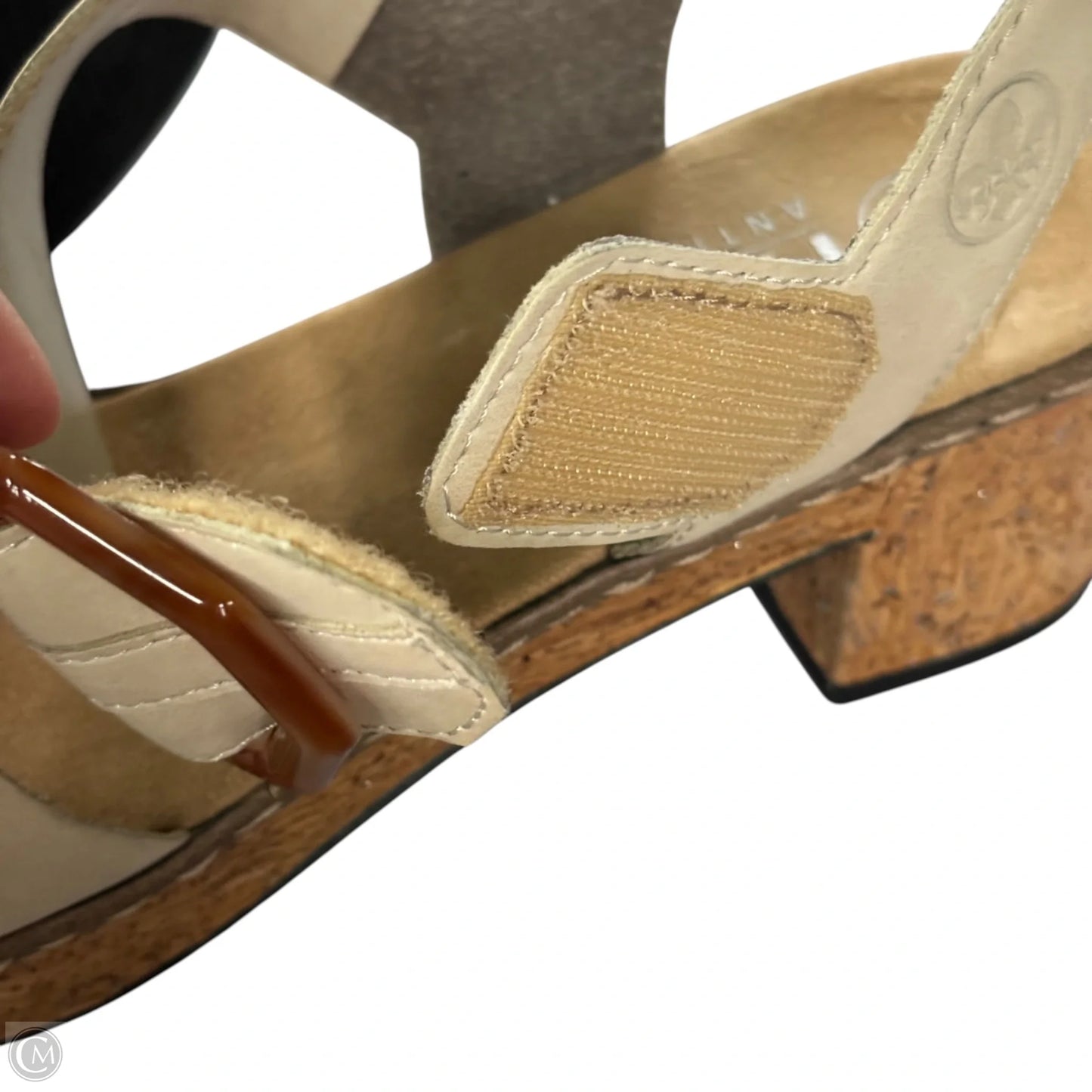 Sandals Heels Block By Riekers In Tan, Size: 11.5