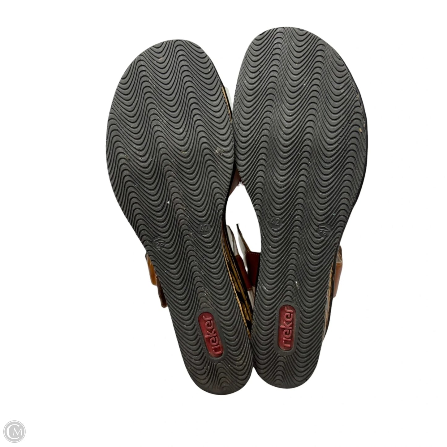 Sandals Flats By Riekers In Brown & White, Size: 11.5