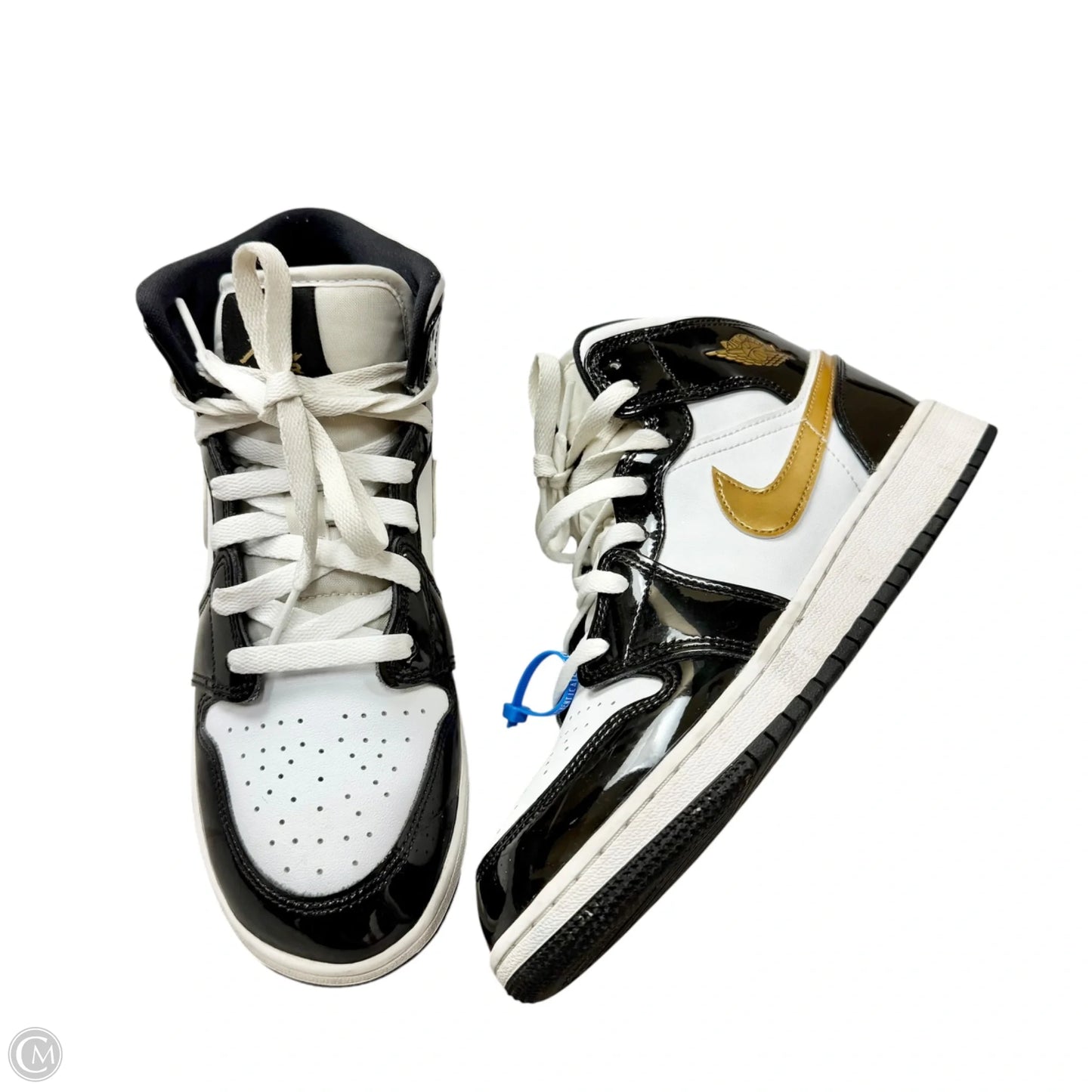 Shoes Luxury Designer By Jordan In Black & White, Size: 8.5