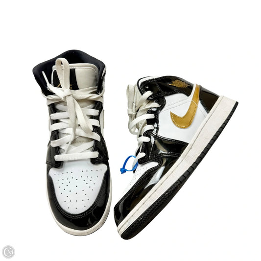 Shoes Luxury Designer By Jordan In Black & White, Size: 8.5