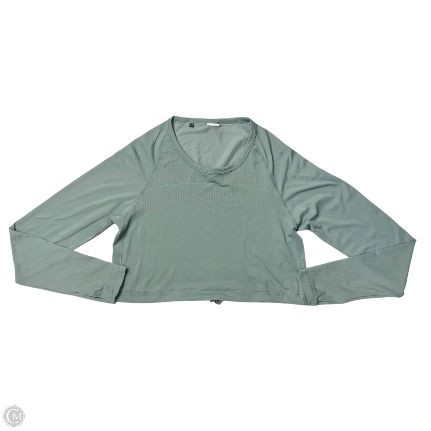 Athletic Top Long Sleeve Crewneck By Gym Shark In Green, Size: M